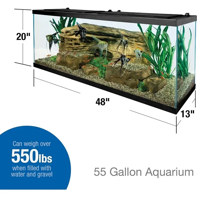 Tetra Glass Aquarium 55 Gallons, Rectangular Fish Tank (NV52018)