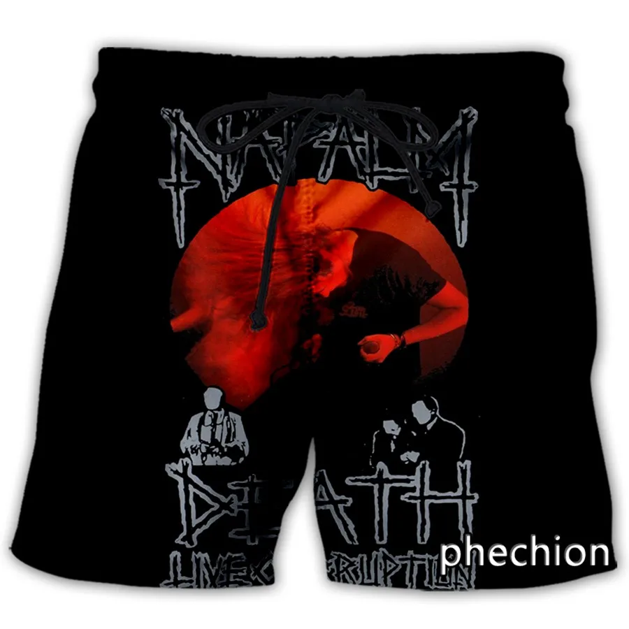 phechion New Fashion Men/Women Napalm Death 3D Print Casual Shorts Novelty Streetwear Men Loose Sporting Shorts L54