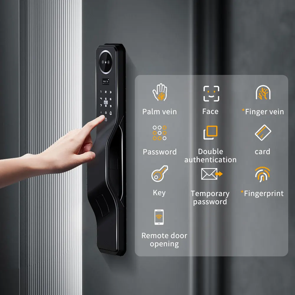 TTlock App High Resolution Screen Intelligent Door  for Home/Villa Supporting Video 3D Face Recognition