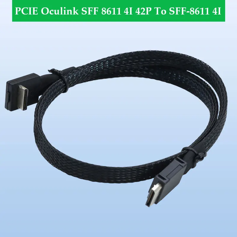 ADT-Link PCI-E Oculink SFF 8611 4I 42P To SFF-8611 4I 90 Degree Server High Speed Patch Extension Cable Length Optional 0.5M 1M