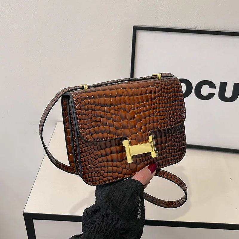 トレンディなファッション Ãxquisite スキューバッグ、クロコダイル柄レディースバッグ、ファッショナブルな外国風レディースショルダーメッセンジャーバッグ