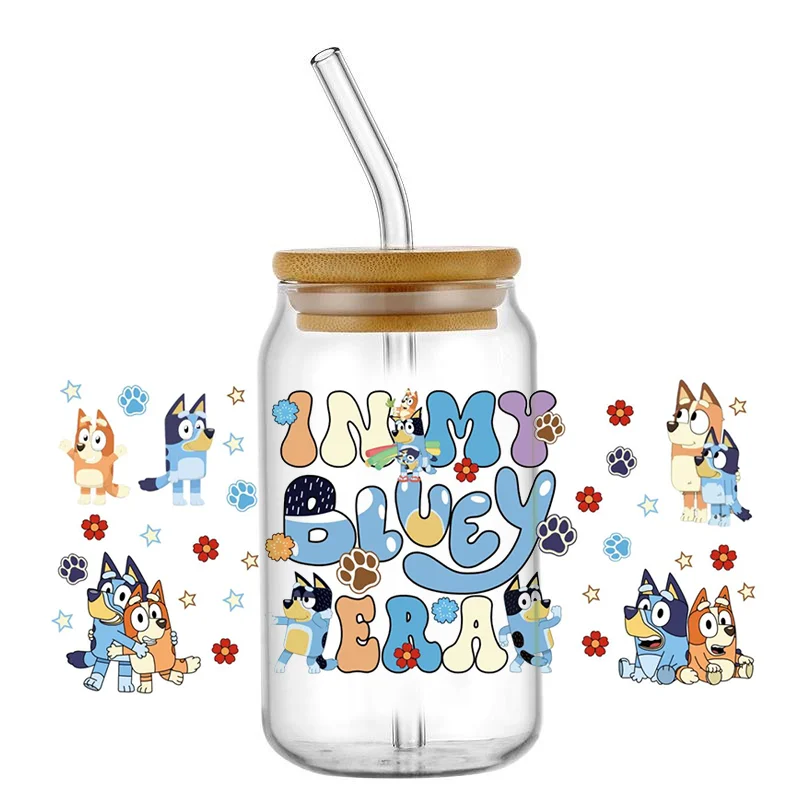 Bandit Heeler UV DTF Transfers Sticker Cartoon Dog Transfer Printing UV DTF transfers for Cups Wraps Bulk DTF Wraps Glass Decals