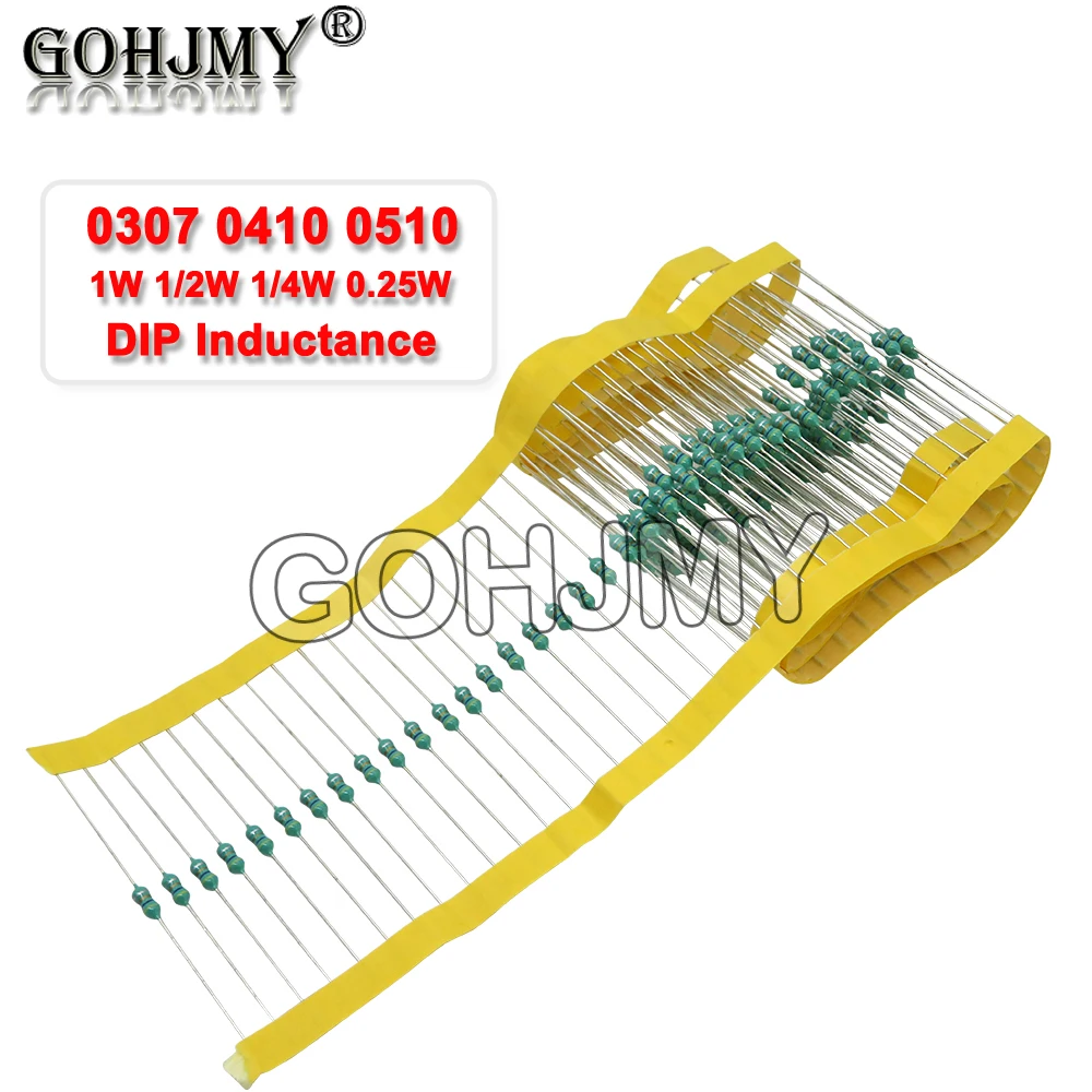 

50PCS 0307 0410 0510 1W 1/2W 1/4W 0.25W 0.1UH~1MH Color Ring Inductors DIP Inductance 2.2 3.3 4.7 5.6 100 220 330 470 uH mH new