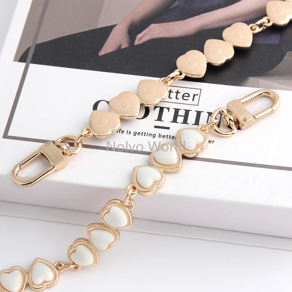 1/3/10PCS 65CM 9mm Metal PU Heart Leather Chains For Replacement Lanyard Mobile Phone Handbag Bags Belt Crossbody Accessories