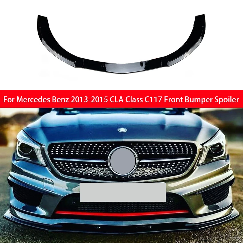 

Для Benz CLA Class C117 CLA200 260 CLA45 AMG 2013 2014 2015 Автомобильный передний бампер, спойлер, сплиттер, нижний бампер на подбородке, Canard Lip