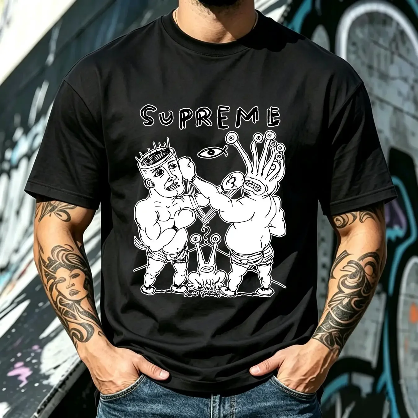 washed T Shirt Vintage Daniel Boxing Johnston Art Size S M L XL 2XL vintage Washed Comfortable fashion Stretched Stylish Casual