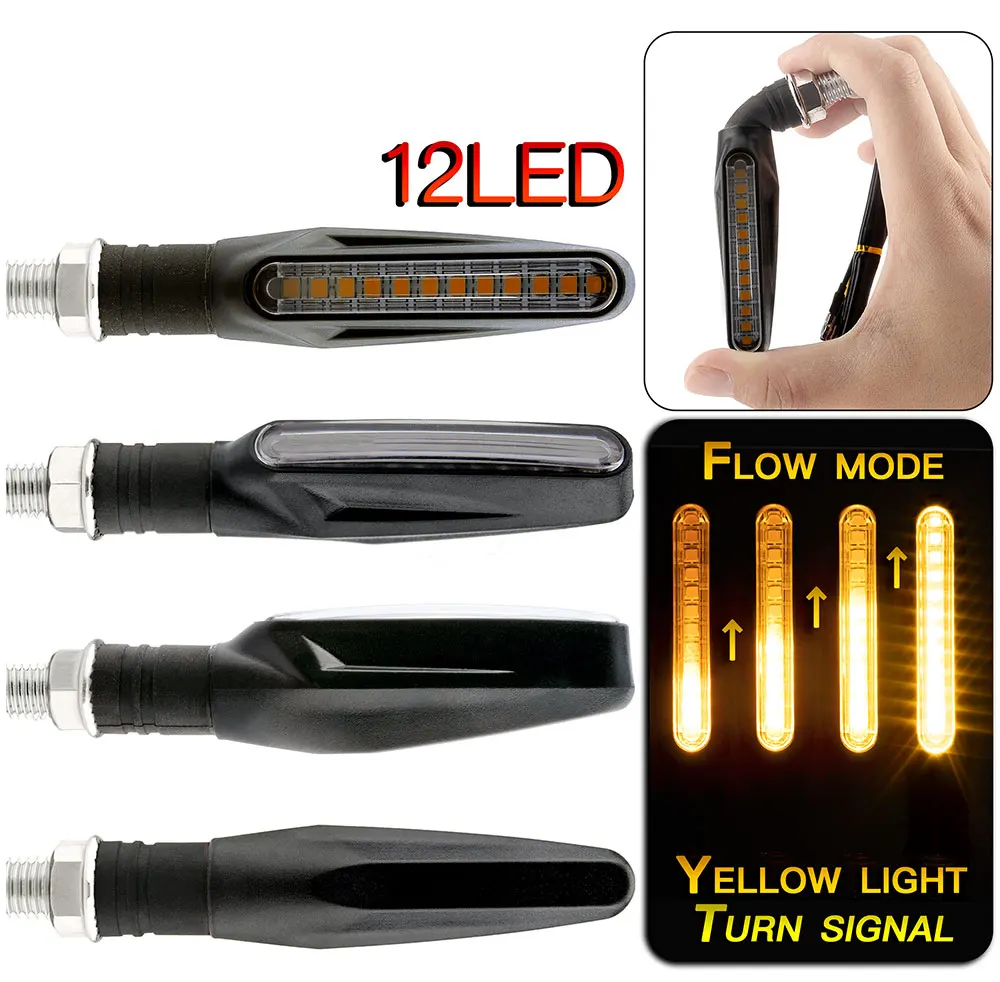 2 pçs led motocicleta pisca luz de sinal volta 12smd 12v indicador blinker acessórios da motocicleta fluindo lâmpada cauda universal