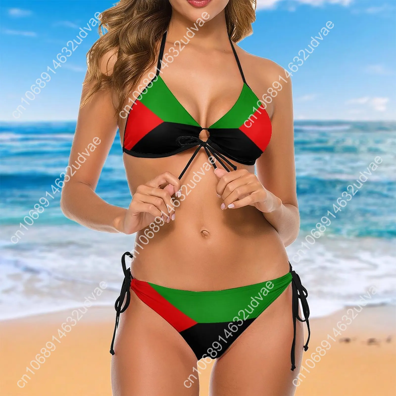 Martinique in Red Green And Black Bikini Top Quality Sexy Women's Bikinis Funny Novelty Swimming High Quality Swimsuit