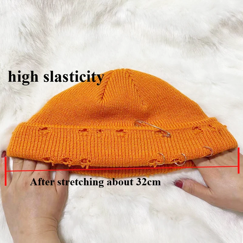 Winter Harajuku y2k Beanies Knitted Hat Women Fashion Warm Thick Gorro Men Hip Hop Pin Hole Skullcap Short Hat Unisex Basic Cap