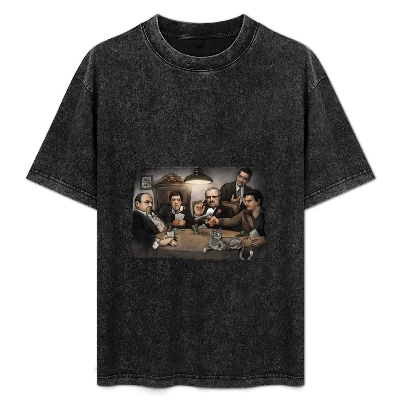 ギャングスターのポーカーをプレイする人-tシャツ-軽量プリント-tシャツ