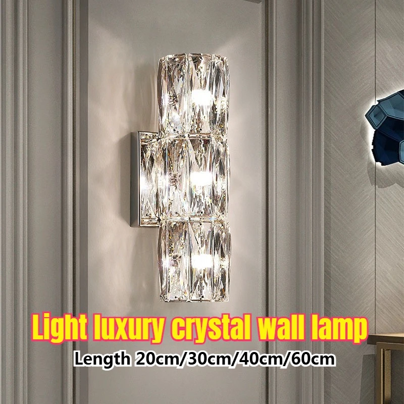 

Light Luxury Crystal Wall Lamp for Living Room Bedroom Bedside Lamp Indoor High-end Staircase Wall Lamp L20cm/30cm/40cm/60cm
