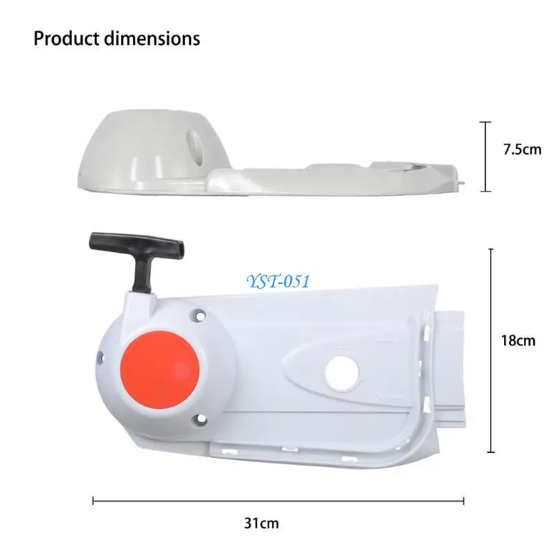 E15A Retreat Starter Replacement Set For TS800 Consistent Mowers Effect Resistant ABS Factors