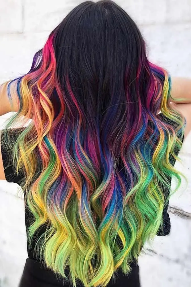22 Inch Color Hair 18 Color Clip Style Hair ExtensionsExtensions High Gloss Long Straight Synthetic Wig For Children Women