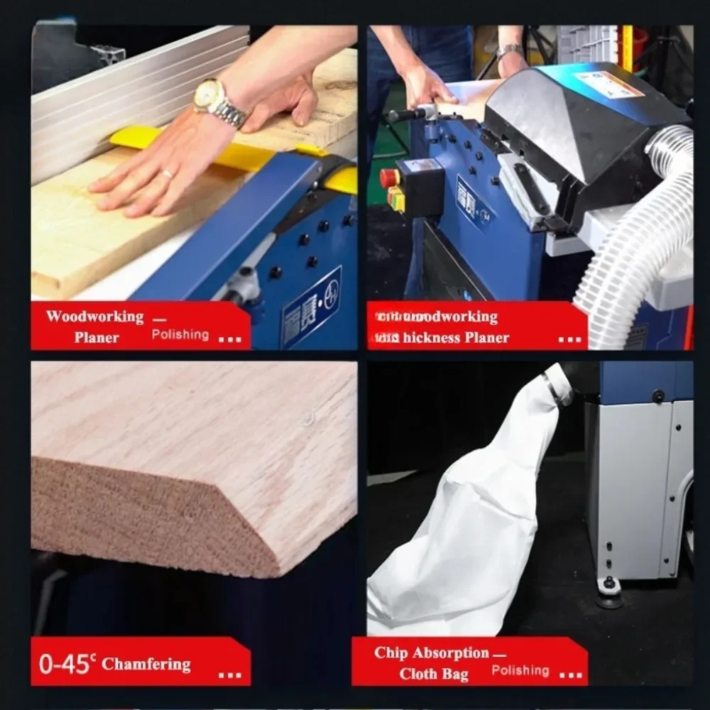 2200W Woodworking Planer Self-cleaning  Multifunctional New Desktop Integrated Woodworking Planer
