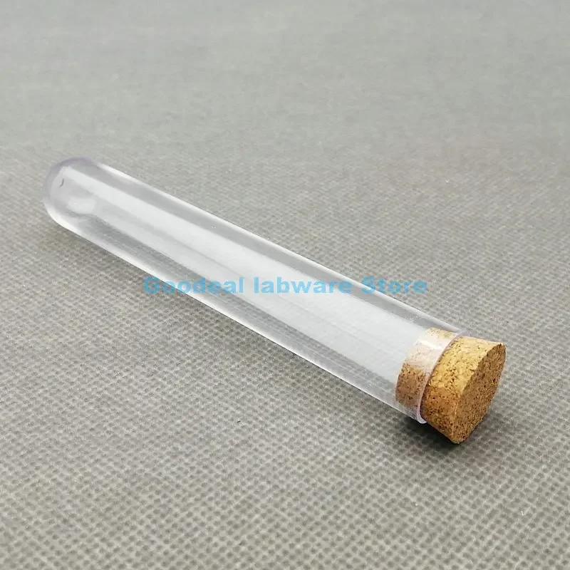 Picture 4: 30pcs 50pcs 100pcs Lab 18x105mm Clear Plastic Test Tubes With Corks Stoppers  Camellia candy vial wedding gift tube