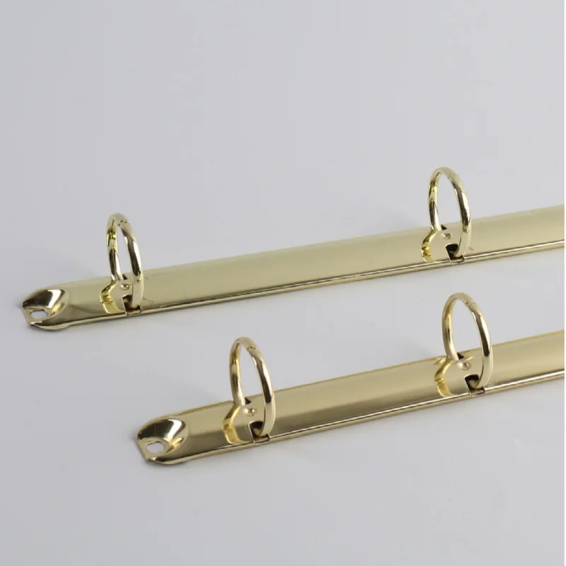 2Pcs 210-280cm Metal Loose Leaf 3 Hole Gold Binder 20-25mm Spiral O Ring Binding Clip Notebook Binders Office School Accessories