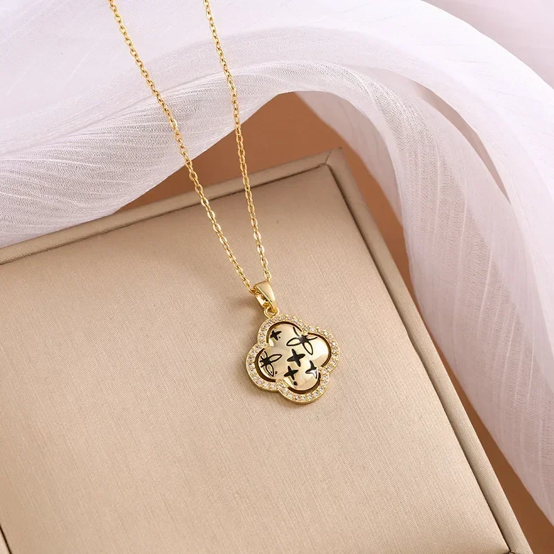 قلادة مزاجية للسيدات بتصميم فاخر وخفيف الوزن ومجوهرات بسيطة مرصعة بالجملة