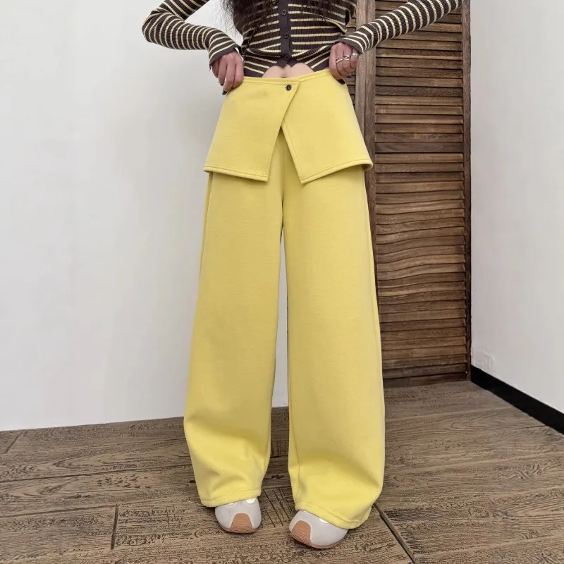 

Женские брюки-трансформеры с отстегивающимся накладным подолом, весенние, новые, свободные, зауженные, с широкими штанинами, на шнурке, универсальные, повседневные