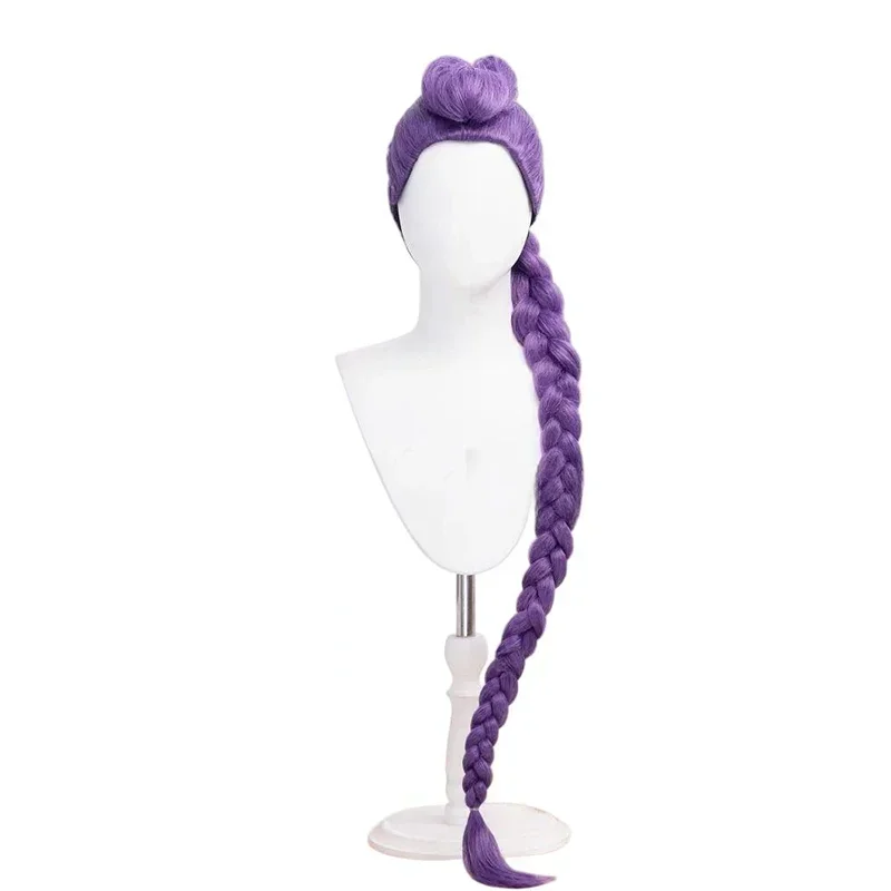 أزياء الهالوين لعام 2025 Kpop chanteurs épais tressé أزياء perruques longues tresses البنفسجي perruque أزياء الهالوين التأثيرية