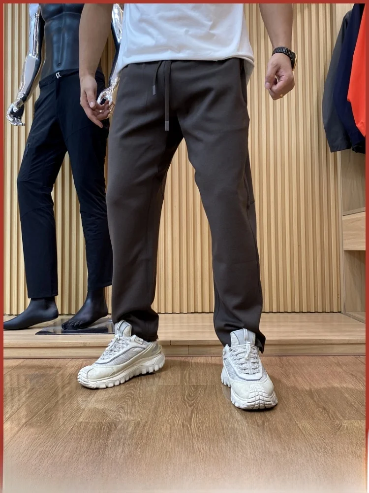 

Повседневные вязаные шерстяные мужские брюки, универсальные пригородные деловые элитные осенне-зимние прямые брюки, модные городские брюки