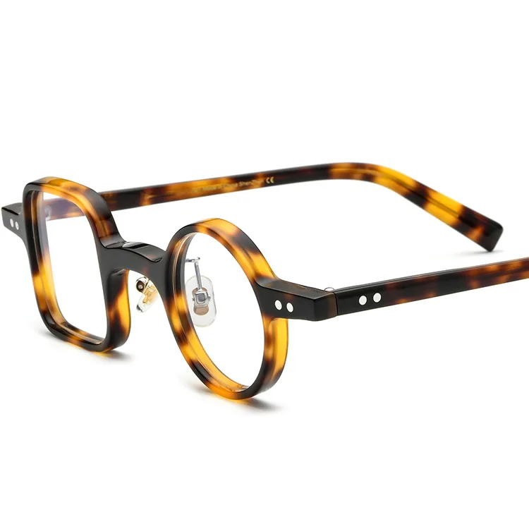 

New left round right square plate glasses frame optical frame celebrity style can be matched with myopia anti blue light glasses