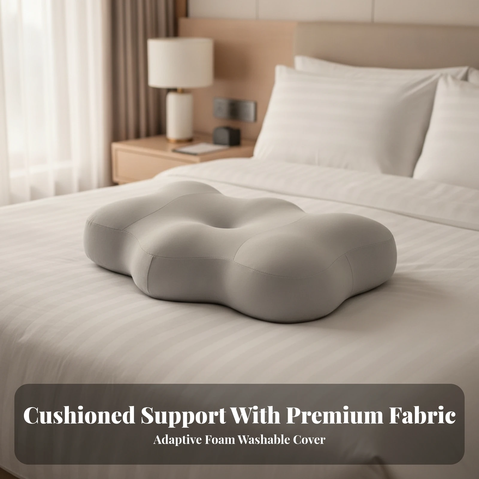 Memory Foam Pillow Contoured Contour Pillow Bedding Pressure-Relieving Slow Rebound for Side Sleepers, Bedroom, Home