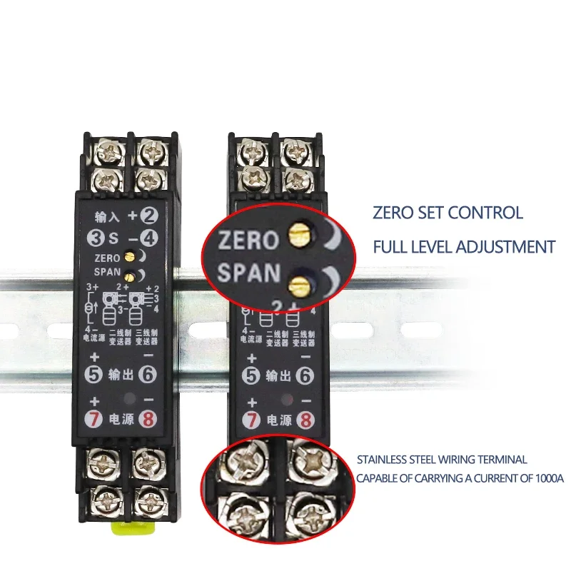 Current Input Distribution Isolator, 4-20mA Signal Isolation & Distribution, 1-5V Conversion, DIN Rail Mount, RoHS Compliant