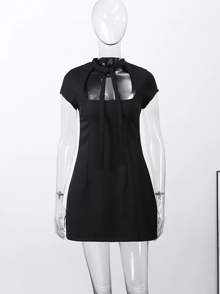 Fashion Summer Hollow Out Women Dress Belt Zipper Hip Package Slimming Polka Dot Skirt Sexy Female Party Dress 2026