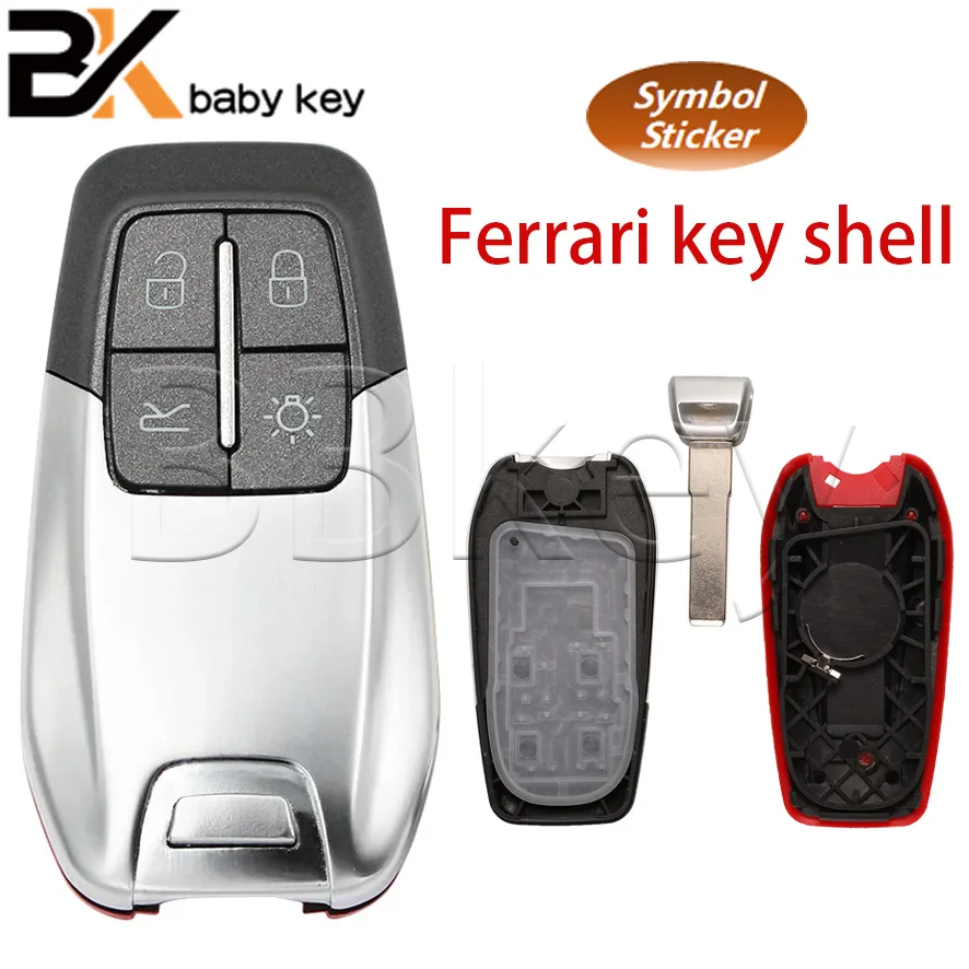 BB Key Shell For Ferrari 458 588 488GTB LaFerrari 2014-2020 Smart Key Shell With Logo With Blade