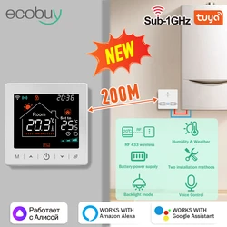 Tuya Wifi Boiler Thermostat Wireless Battery Wifi Thermostat For Gas Boiler Smart Life Temperature Controller Alexa Google Home