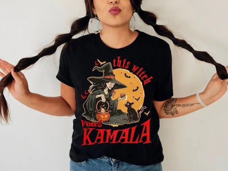 Kamala Halloween Shirt, Kamala Halloween Shirt Spooky Liberal Feminist Witch Tee