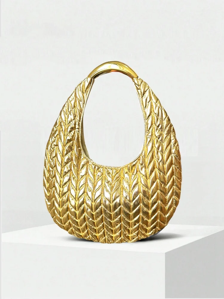 Luxury Women Brand Design Top-handle Handbag High Texture Soft Leather Exquisite Patterns Fashion Chic Underarm Purse