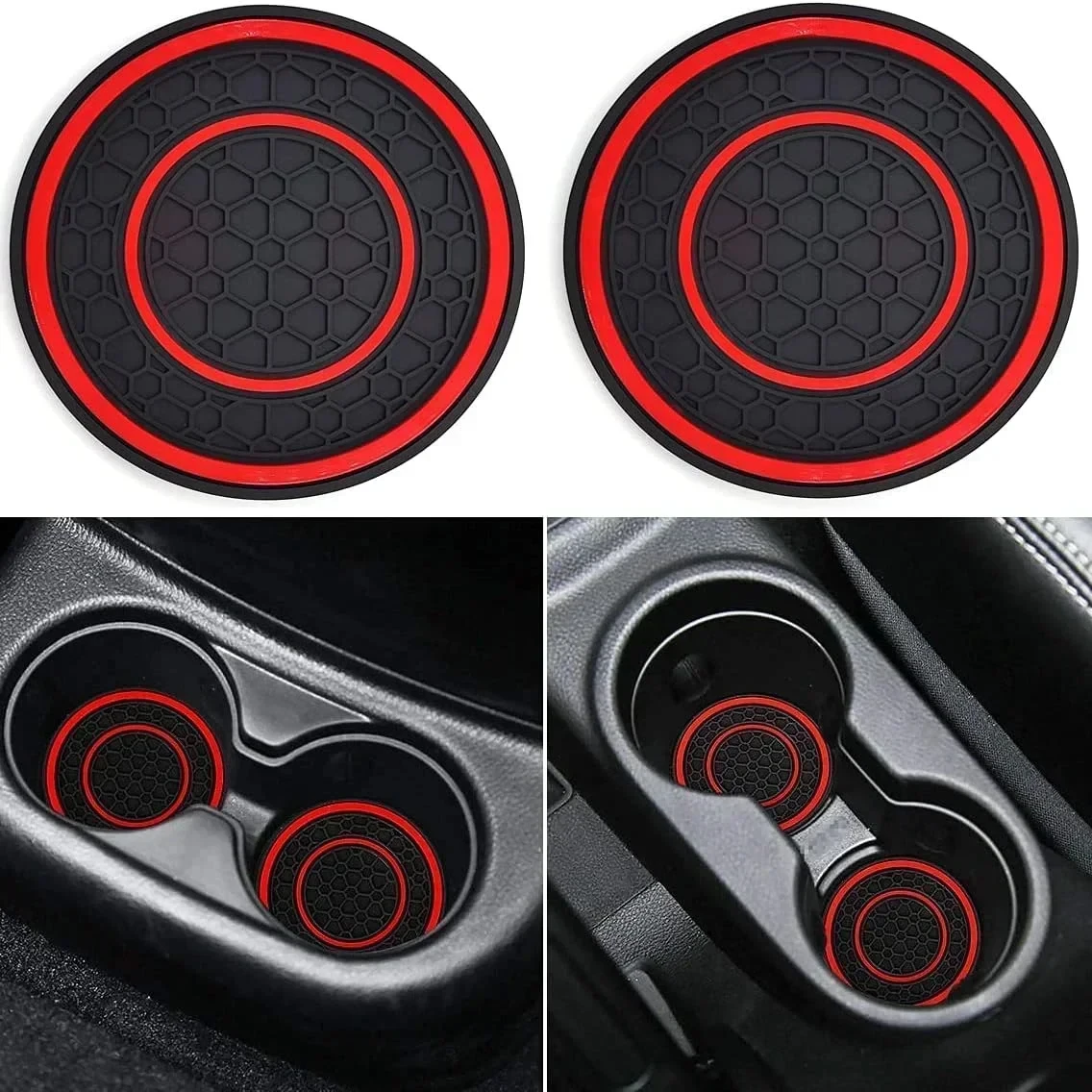 2pcs Anti Slip Car Cup Holder Mats Durable Coaster Non-Slip Waterproof Dust-proof Protection Pad Auto Interior Accessories ﻿