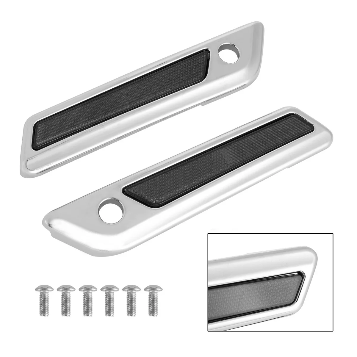 Saddlebag Latch Cover Hard Bag Chrome_Gray Fit Touring Road Glide King 14-23 US Car Accessories