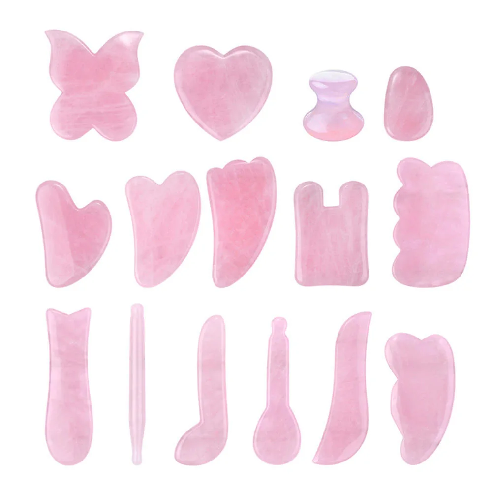 

Facial, neck, eye, back massager scraping and health scraper natural jade beauty and skincare tool set
