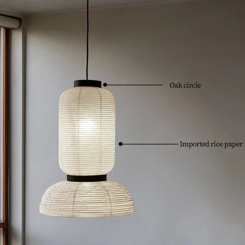 

SANDYHA Modern Chinese Lantern Rice Paper Chandelier Handmade LED Pendant Lighting for Bedroom Living Dining Room Art Decor