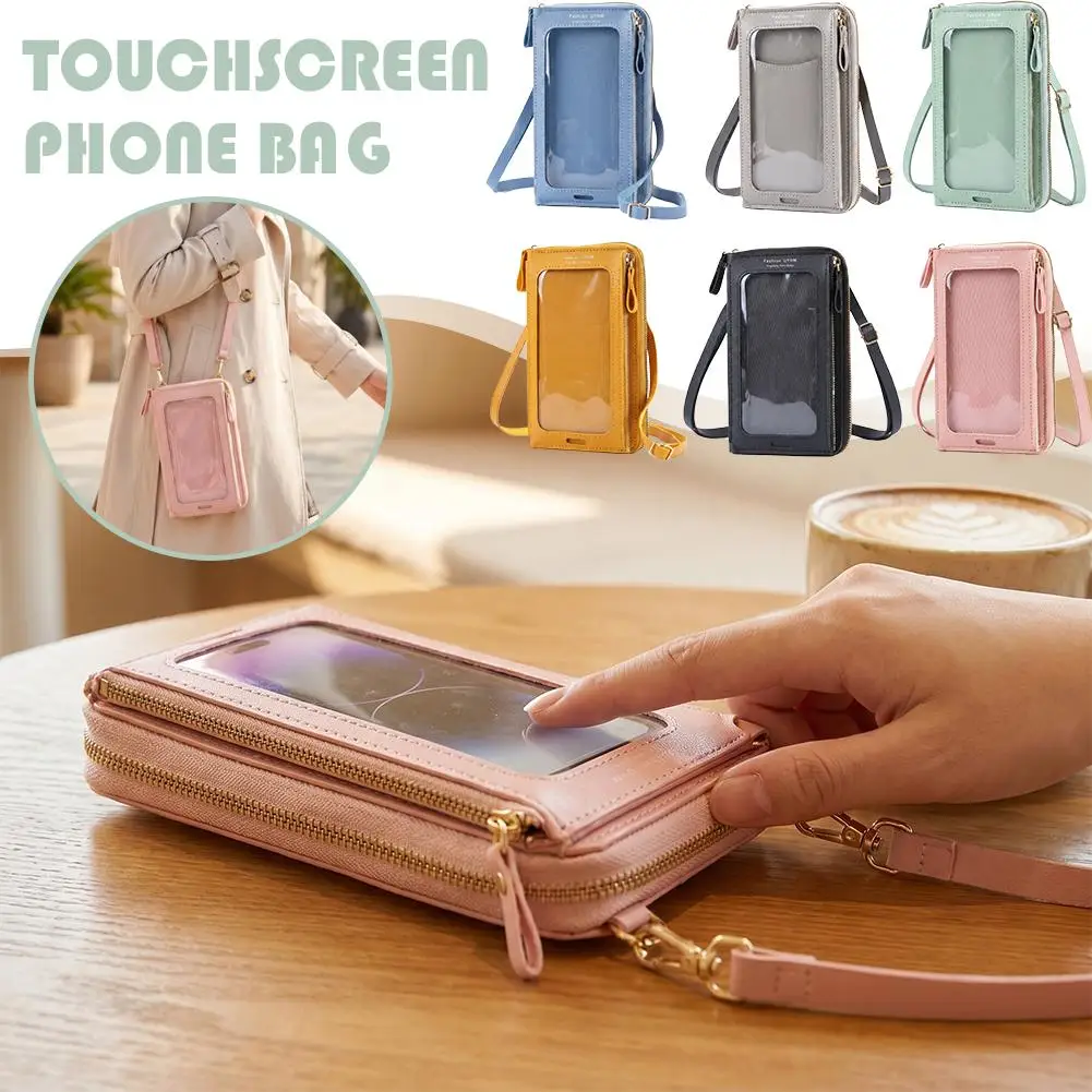 Bolsos de Mujer, Carteras de Cuero Suave, Bolsos de Mano con Pantalla Táctil para Teléfono Celular, Bolsos Cruzados con Correa para el Hombro para Mujer, Bolsos de Mujer Baratos