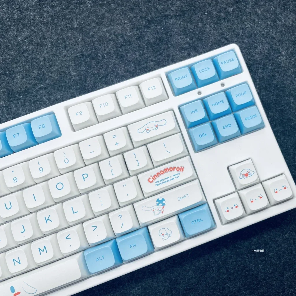 

124 Keys Yugui Dog Cute Keycaps PBT Thermal Sublimation XDA Profile Custom Mechanical Keyboard MX Switch Accessories Anne Pro2