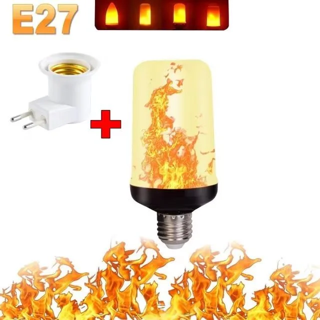 B22/E27 LED-lamp met vlameffect – 4-modi flikkerend lichtsimulatielicht voor huis, tuin, feest, bar, festival en buitendecoratie