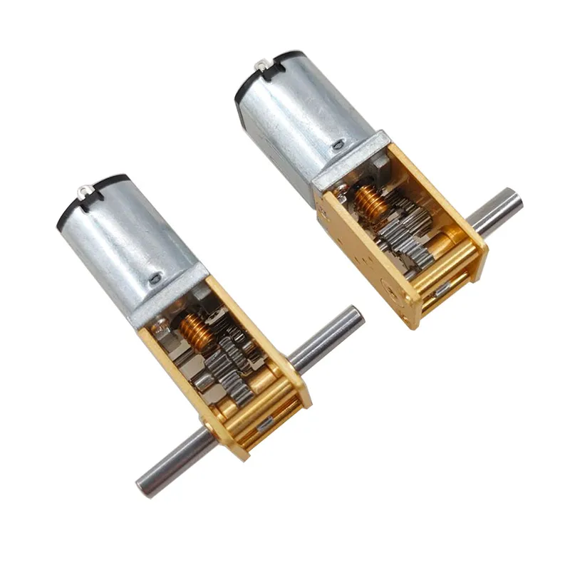 1218-N20 Self Locking Worm Gear  Miniature DC Reduction Gear Motor 12V Low-speed Single Shaft Dual Shaft Motor