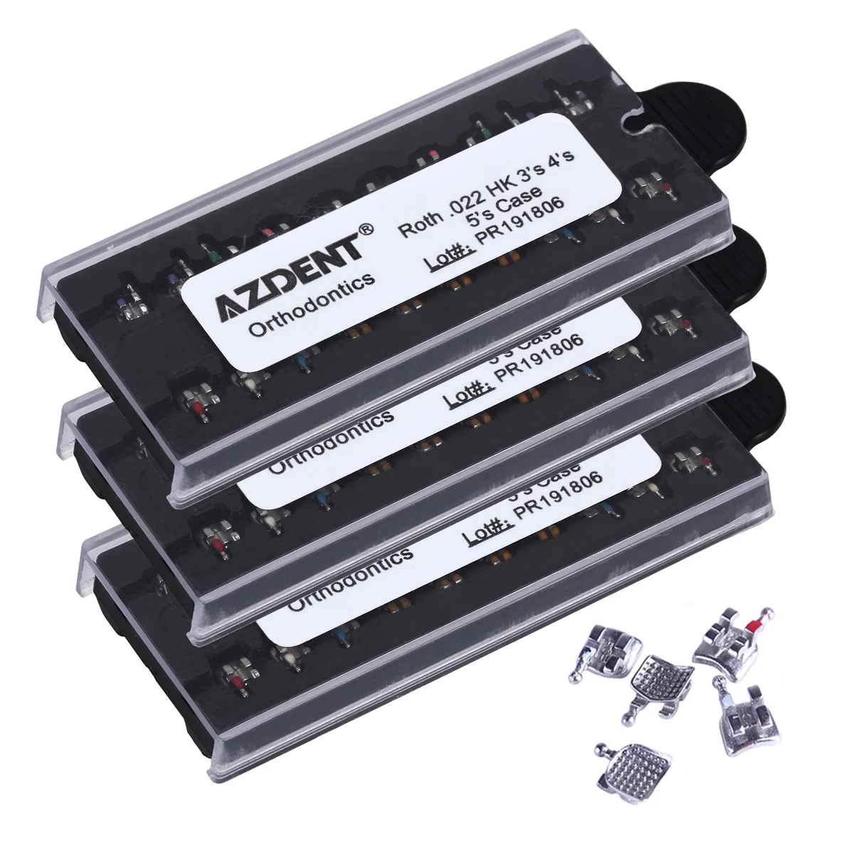 AZDENT 3 Boxen Zahnkieferorthopädische Halterung Hosenträger Mini Roth MBT 022 018 Haken 345 MIM Monoblock Metallklammern Zahnmaterialien – Detail 2