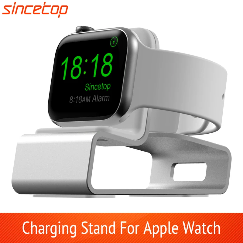 Aluminum Charging Stand for Apple Watch Stand Ulta 1 2/9/SE/8/7/6/5/4/3/2/1 Desk Charger Dock Station for iWatch Silicon Bracket