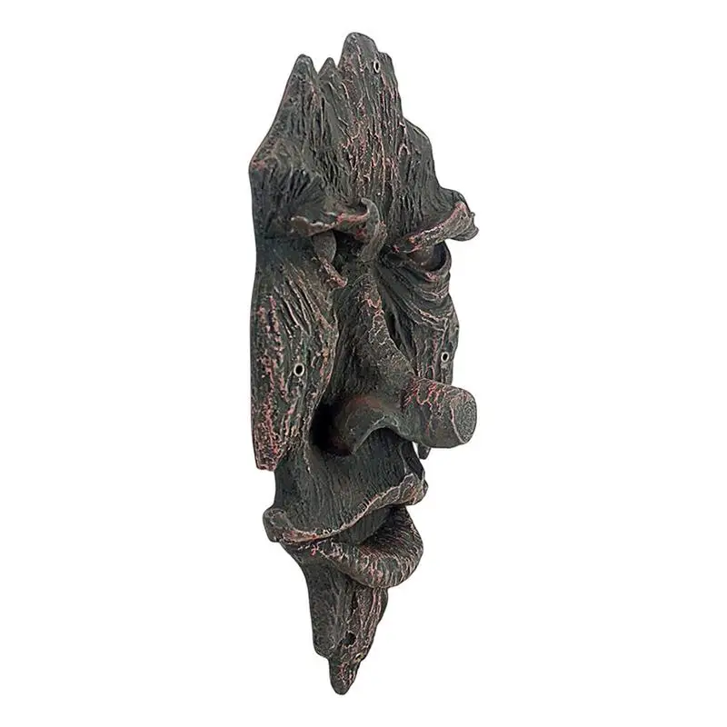 Tree Face Decor Garden Statues Outdoor Resin Decor Add Rural Atmosphere Strong Decorative Effect Easy To Install For Home Living