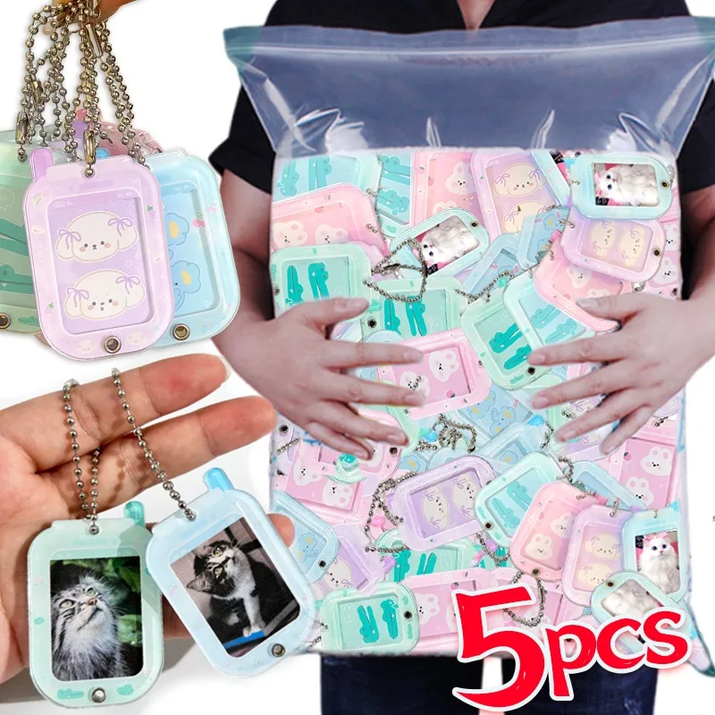 الاكريليك الشريحة إطار صور المفاتيح غطاء بطاقة الصور 1 بوصة المشاهير K-pop حامل صور لطيف الملحقات المنظم مع سلاسل #1