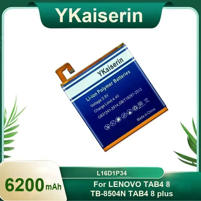 

Аккумулятор YKaiserin L16D1P34, 6200 мАч для LENOVO TAB4 8/plus TB-8504N TAB4 8plus, аккумулятор большой емкости + трек NO