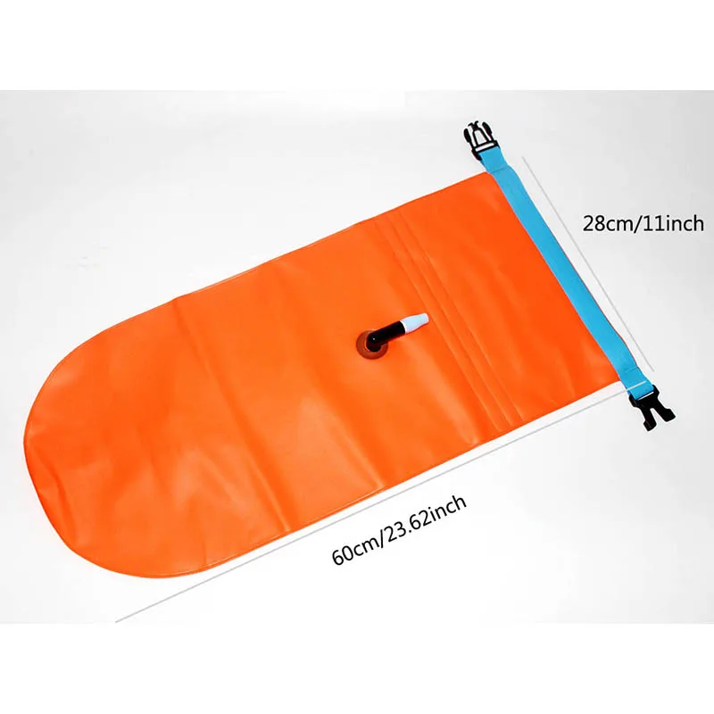 15L Inflatable Open Swim Buoy Tow Swimming Air Bag Storage Dry Bag With Waist Belt Waterproof For Water Sport Float Tools