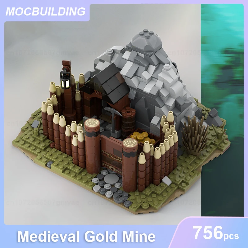 

Medieval Gold Mine Model MOC Building Blocks DIY Assemble Bricks Castle Architecture Series Educational Xmas Toys Gifts 756PCS