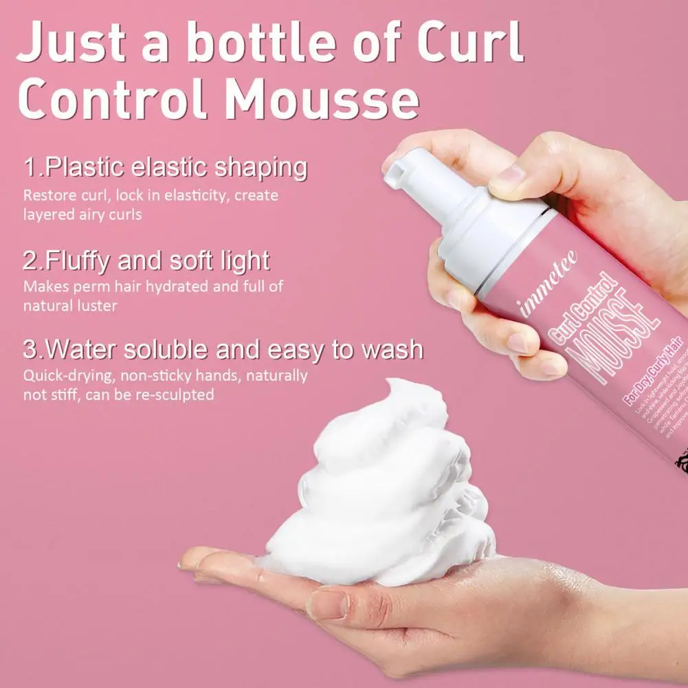 

Curl Styling Mousse Long-lasting Curls Styling Mousse for Curly Hair with Volume Frizz Protection 200ml Hair for Curl for Curls