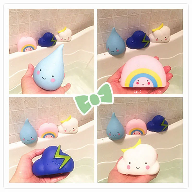 Simpatici giocattoli da bagnetto per bambini Gioco da bagno Strumento di spruzzatura d'acqua Nuvole Doccia Giocattoli galleggianti Giocattoli educativi precoci per bambini Bagno d'acqua