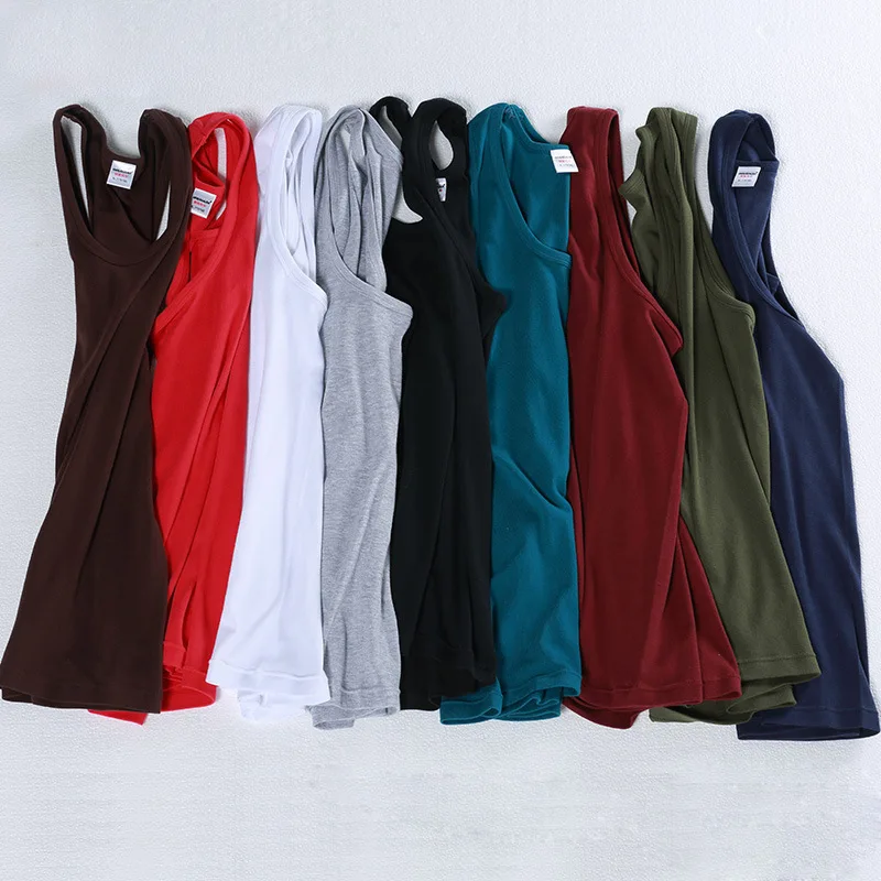 Summer Men Women Tank Top Pure Cotton Bodybuilding Sweatshirt Sleeveless Men‘s T-shirt Basic Elastic Fitness Clothes Muscle Vest